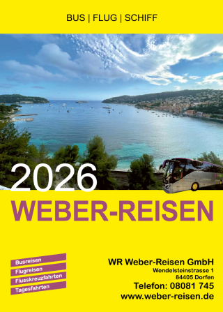 Titelseite des Reisekatalogs 2026